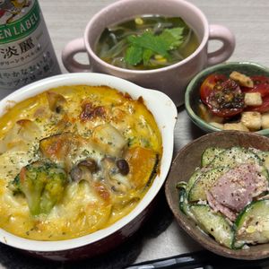 みーこの作ってみた!投稿(ボリューム満点！ほくほくとろっ♡鶏肉と里芋の豆乳味噌グラタン)