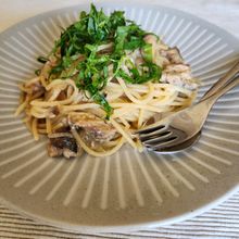 【ワンパンで栄養あます事なし!】鯖缶と紫蘇のパスタ