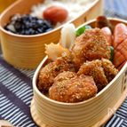 鶏むね肉で揚げずにヘルシー＊ごまおかかチキン＊お弁当に！