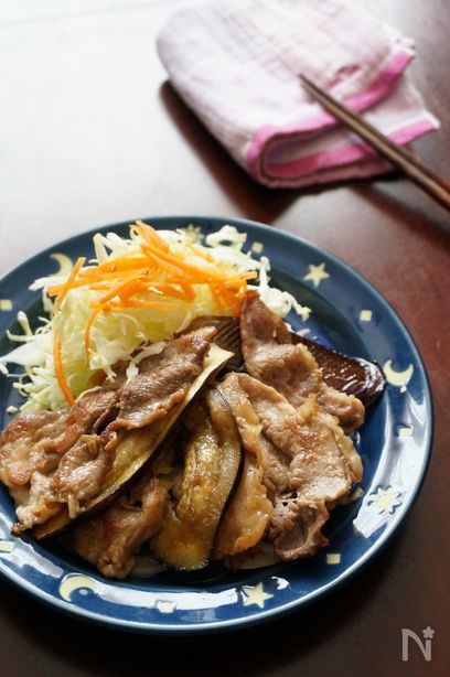 豚肉となすの生姜焼き