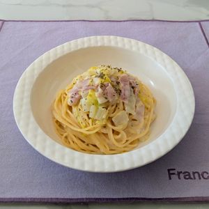 𝔂𝓾𝓶𝓲🍓の作ってみた!投稿(白菜1/4株消費！ワンパンで簡単♪【白菜クリームパスタ】)