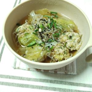 M＊Pの作ってみた!投稿(【鶏肉団子とキャベツのしらたきスープ】簡単ヘルシー♪)