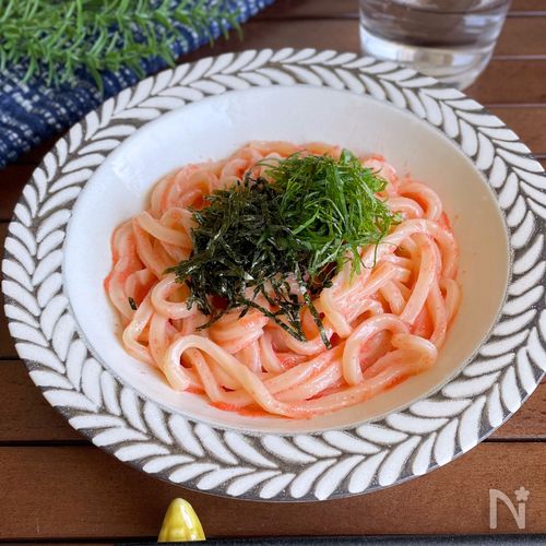 5分でぱぱっと！チンして和えるだけ♪「明太バターうどん」