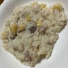 チョメ奴の作ってみた!投稿(【ワンパンでコクうま】さつまいもときのこのチーズリゾット)