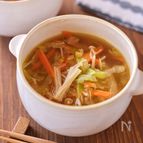 【細切り野菜の和風スープ】味付け簡単！野菜の甘みがおいしい♪