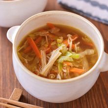 【細切り野菜の和風スープ】味付け簡単！野菜の甘みがおいしい♪