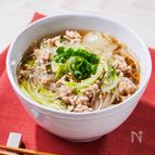 具沢山で満足感【豚ひき肉と白菜の春雨スープ】