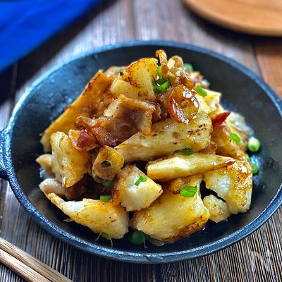 【たたき長いものめんつゆバター炒め】シャキッとほくほく♪