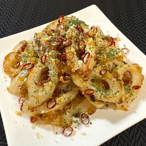 楽ラク手抜キッチン🐶🐾の作ってみた!投稿(5分でパパッと！すぐできる【ちくわのペペロンチーズソテー】)