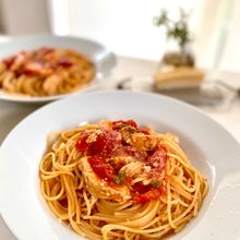めかじきのトマトソースパスタ