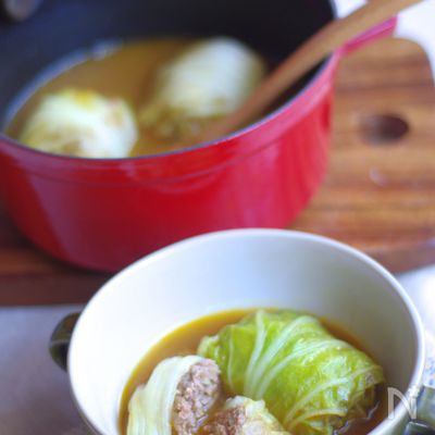 カレースープのロール白菜