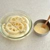 れんこんの味噌タルタル焼きの工程1