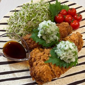 楽ラク手抜キッチン🐶🐾の作ってみた!投稿(サクサク＆お肉やわらか♩大葉おろし塩麹とんかつ)
