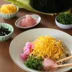 肉そぼろご飯のちらし寿司♪パーティースタイル