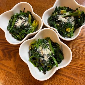 まさの作ってみた!投稿(新しいほうれん草の食べ方 ― 塩こんぶ香るぽん酢オイル和え)