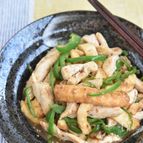 鶏むね肉と厚揚げピーマンの甘辛炒め【作り置き】