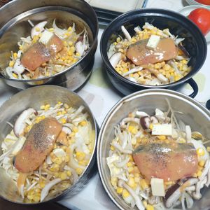 うたかた1299969の作ってみた!投稿(フライパン1発で衝撃の旨さ!味噌バタコーンで鮭ちゃんちゃん)