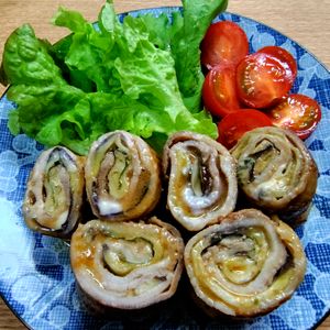 1285824の作ってみた!投稿(【生焼け回避!絶品♡︎豚バラの茄子チーズロール】簡単/時短)