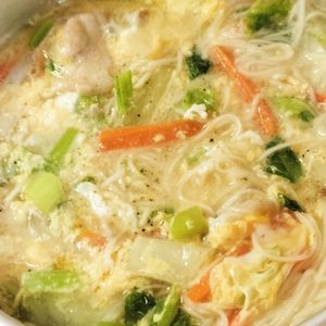 しゃきぴよラブの作ってみた!投稿(野菜たっぷり♡うま塩にゅうめん【#別茹で不要 #煮るだけ】)