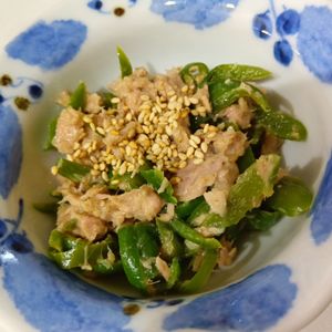 mmm10の作ってみた!投稿(無限♡和風ツナごまピーマン【#作り置き #お弁当 #レンジ】)