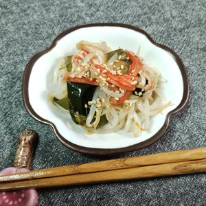 M＊Pの作ってみた!投稿(もやしとわかめ、カニカマのナムル【レンジで超楽副菜♪】)