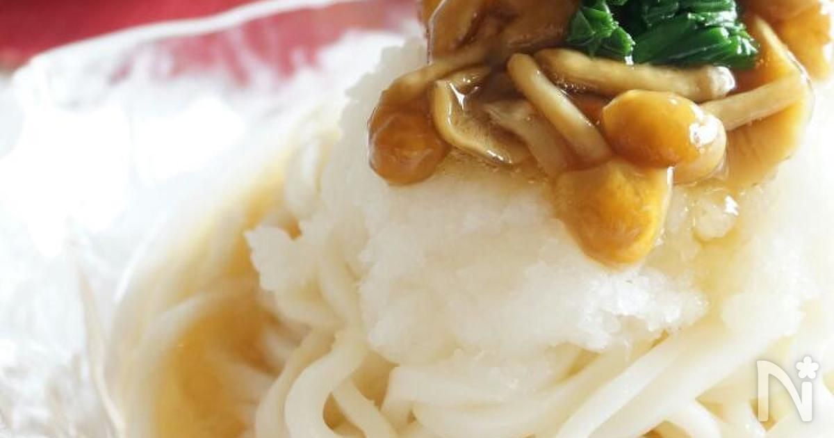 おろしなめこの、冷しうどん