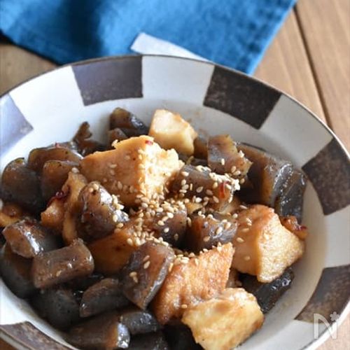 【ちぎりこんにゃくと厚揚げのオイスターソース炒め】包丁不要！
