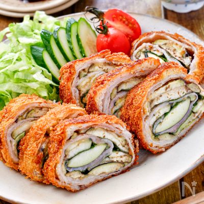 【なすのミルフィーユとんかつ】さっぱり食べれる♪