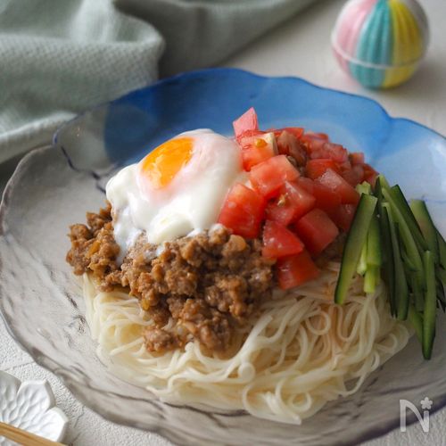 レンチンで作るジャージャー素麺