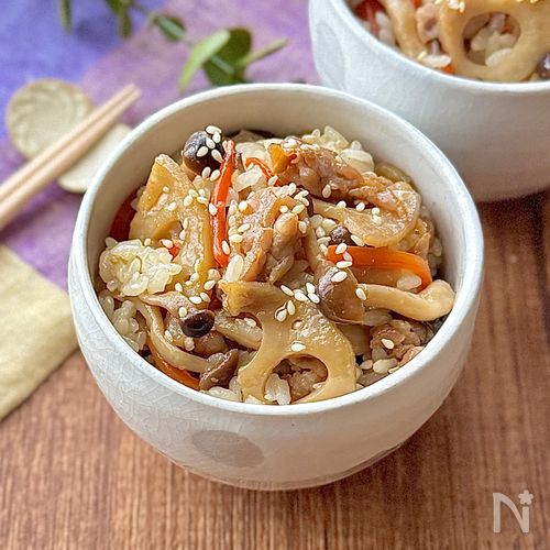 甘辛味でお箸止まらない♩豚肉とれんこんの混ぜごはん