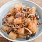 がっつり食べよう！豚肉と大根のめんつゆ炒め