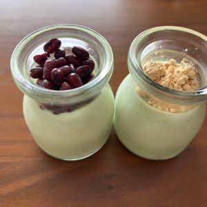 こむぎの作ってみた!投稿(レンジで簡単ヘルシー【豆乳抹茶プリン】乳・卵不使用)