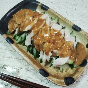 M＊Pの作ってみた!投稿(【レンジで簡単に作れる】
鶏ささみバンバンジー風無限チリマヨ)