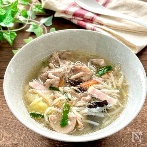 麺なしでも大満足!野菜たっぷりタンメンスープ