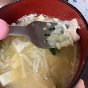 ここあの作ってみた!投稿(主役級スープ《豚こまと小松菜のみぞれ鍋風》)