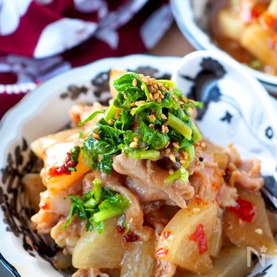 【大根消費】レンジだけで味がしみしみ!甘辛コクうま豚こま大根