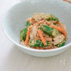 ネバネバ抑えて食べやすい「オクラとササミのすりゴマ和え」