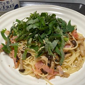 marikoの作ってみた!投稿(【青じそ香る】めんつゆバターの和風ガーリックスパ#味付け簡単)