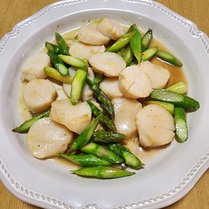 ナムディの作ってみた!投稿(これは絶品！【アスパラとホタテのバター醤油炒め】)