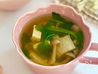 簡単10分♡きのこと豆腐の和風スープ【腸活・ダイエット】