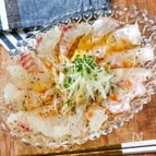 クリスマスに最適！ポン酢とゴマ油で簡単♪鯛の和風カルパッチョ