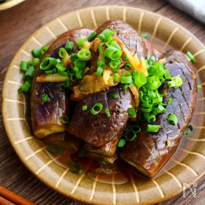 シンプル。ナスの煮びたし【かつお節としょうがの旨味♪】
