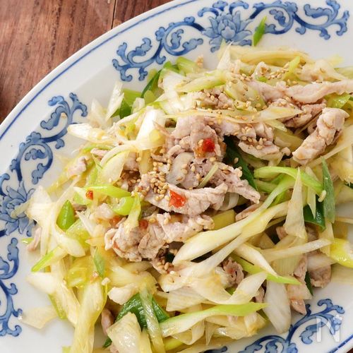 【レンジで簡単】豚と長ねぎの中華風ピリ辛あえ