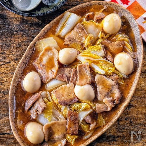 【豚バラと白菜のとろみ煮】とろとろでご飯がすすむ🍚