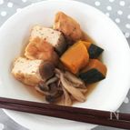 簡単にもう1品☆がんもとかぼちゃときのこの煮物