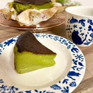 のりのり🐾🎀🤍の作ってみた!投稿(ミキサーで作る濃厚な抹茶バスクチーズケーキ)