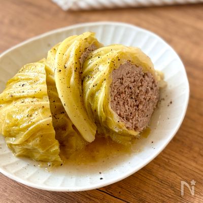半玉にドーン！！手間なしでも美味♡【巻かないキャベツ･:*】