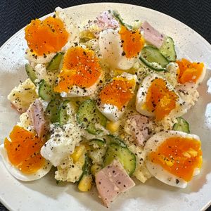 楽ラク手抜キッチン🐶🐾の作ってみた!投稿(〖長芋ポテトサラダ〗ネバとろ新食感♪レンジで簡単&時短⭐︎)