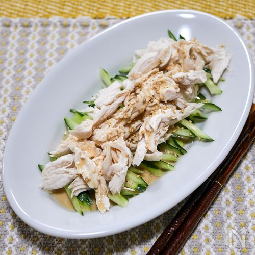 鶏ささ身肉で作る棒棒鶏風