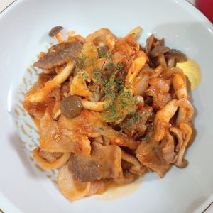 milkの作ってみた!投稿(ワンパン10分！【豚こま肉ときのこのケチャップ炒め】)